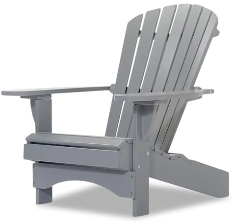 Original Dream-Chairs since 2007 Adirondack Stuhl Comfort“ de Luxe in grau aus Holz Gartensessel mit ergonomischer Rückenlehne Gartenstuhl für Balkon, Garten maximale Belastung 170 kg