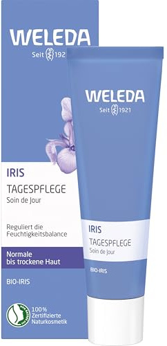 Weleda Iris Tagespflege 30 ml trockene Haut Feuchtigkeitspflege | Iriswurzelstock Jojobaöl Hamamelis, reguliert Feuchtigkeitsbalance, spendet langanhaltend Feuchtigkeit, als Make-Up Grundlage