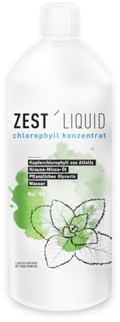 1 Liter Liquid Chlorophyll aus Alfalfa mit Minzgeschmack ohne Konservierungsstoffe - hochdosierter Monatsvorrat - Flüssig - ZEST'LIQUID von ZESTONICS