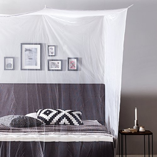 Lumaland Moskitonetz 200x220x210 cm für Einzel- & Doppelbett | Großes Mückennetz & Betthimmel für Reise, Indoor & Outdoor | Feinmaschiger Insektenschutz & Robustes Fliegengitter [Weiß]