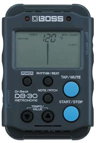 BOSS DB-30 Digitales Metronom, tragbar, robust, integrierte Patterns zum Mitspielen