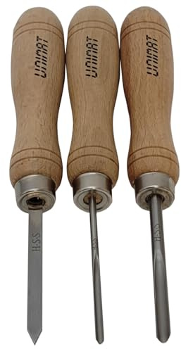 The cool tool, Profi-Drechselmesser-Set, Drechselröhre, Drechseleisen, HSS Stahl, 3 teiliges Set, passend für UNIMAT 1 Basic, UNIMAT 1 Classic und PLAYmake