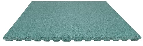 TOPRUBBER Fallschutzplatte 100x100x4 cm Grün Gummiplatte Fallschutzmatte Spielplatzmatte