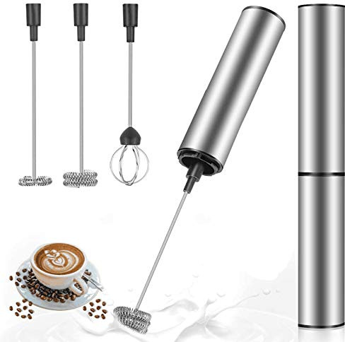 MOSUO Elektrischer Milchaufschäumer mit Doppeltem Quirl, USB-C Wiederaufladbar Milchschäumer Schneebesen, Aufschäumer für Kaffee/Latte/Cappuccino/Sahne/Macchiato/Eier Schlagen