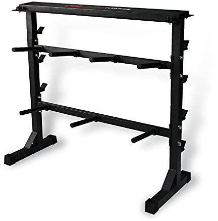 CCLIFE Hantelablage Max.400Kg, Hantelständer für das Heimgymnasium, 100 × 95 × 47cm Langhantelständer, Kurzhantelablage, Hantelbaum Stahl Gewichteständer ZERRO