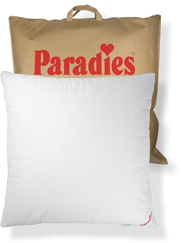 PARADIES Daunenkissen 80x80 cm - 900g - Cleo medium Bio - mittelfestes Kopfkissen 80x80 Daunen mit RDS zertifizierten Gänsefedern und Daunen