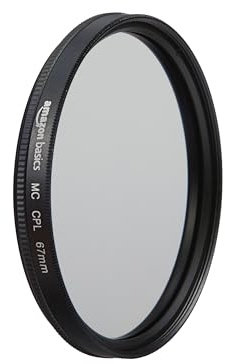 Amazon Basics 67 mm Circular Polarisations-Schutzfilter für tiefere Farben, Reduzierung von Blendung und Reflexionen, Mehrfach beschichtet, schützt vor Staub, Schmutz und Kratzern