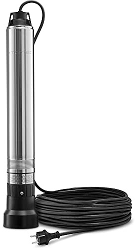 TROTEC TDP 750 E Tiefbrunnenpumpe, 750 W, 5.100 l/h | Edelstahl, 5,2 bar, IPX8, max. 50 m Förderhöhe, TÜV Rheinland geprüft