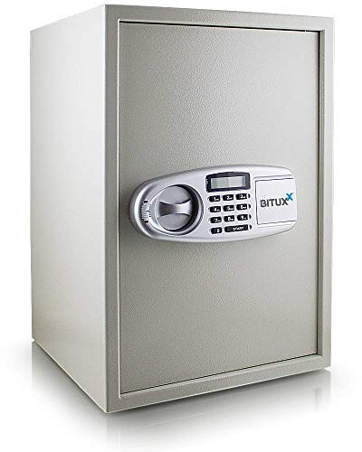 BITUXX® Elektronischer Safe Tresor Wandtresor Wandsafe Geldschrank Möbeltresor Stahlschrank Geldsafe Geldtresor Panzerschrank Dokumententresor Lichtgrau