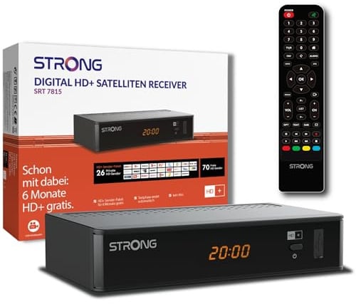 STRONG SRT7815 Digitaler HD Satelliten-Receiver, HD-SAT-Empfang, inklusive HD+ Karte für Deutschland