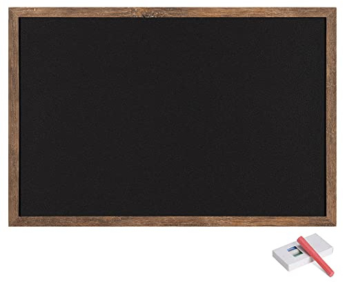 Navaris Kreidetafel mit Holzrahmen - Memoboard 70x50 cm - inkl. Kreide Pins - Tafel mit Wandhalterung - Wandtafel für Küche abwischbar - Schwarz