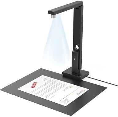 CZUR Lens Pro 12MP USB-Dokumentenscanner A4 Scanner mit OCR 180+ Sprache, mobiler Scanner für Mac und Windows, 1080P Documentenkamera Webcam und Visualizer für Zoom/Skype/Teams/Google Meet