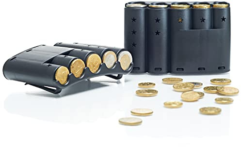 Priot Eurenki Münzsortierer-Münzhalter mit Gürtelclip - Praktischer Münzbox, Coin Holder für Euro-Münzen, kompakt 133×8×39 mm (1 Stück)