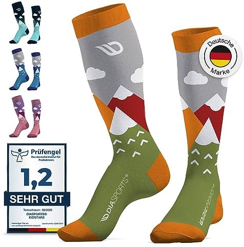 Diasports KIDSTARS Skisocken aus Merinowolle für Kinder - Atmungsaktive & Super Weiche Merino Skistrümpfe