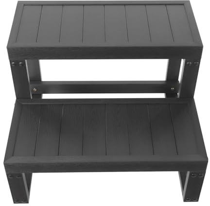 TCICOP 2 Stufige Whirlpool Treppen Trittstufe, Badewanne Whirlpool Treppenstufen 60x27 cm Outdoor rutschfest Whirlpool Zubehör, Geeignet für Badezimmer und Außen-Spa