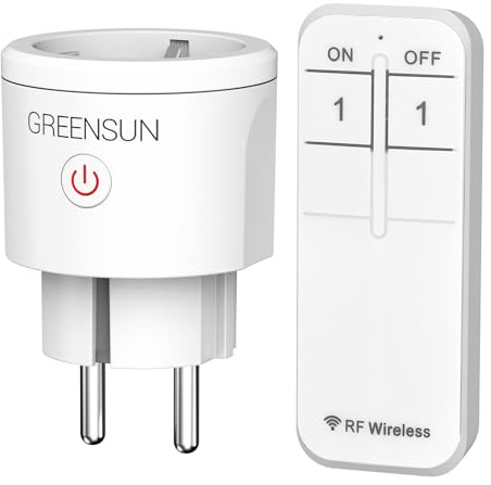 GreenSun Funksteckdosen mit Fernbedienung Steckdose - Steckdose mit Fernbedienung Ferngesteuerte Stecker Funksteckdosen Einfach Smart Home Ferngesteuerte Stecker RF Wireless Remote 30M