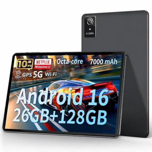 Aobante Tablet 25,4 cm, 2025 Android 15 neueste Tablets, 18 GB + 128 GB, 1 TB erweiterbar, Widevine L1 kompatibles Octa-Core-Tablet mit WiFi 6, 6000 mAh Akku, Dual-Kamera (5 MP + 8 MP)