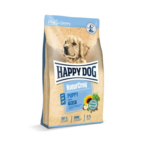 Happy Dog NaturCroq Puppy Trockenfutter, 15 kg für Welpen | Premium-Trockenfutter mit Natural Life Concept, heimischen Kräutern und 78 % tierischem Protein, für Welpen bis 6 Monate