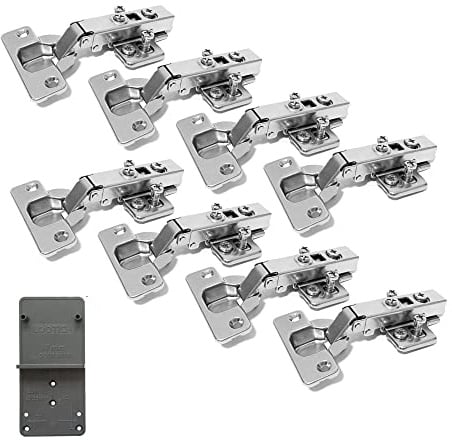 LOOTICH 110 Grad Eckanschlag 35mm Soft Close Hydraulisch Scharniere Scharnier mit Integriertem Dämpfer Topfscharnier Küchenschrank Kleiderschrank Schranktür Möbel 8 Stück