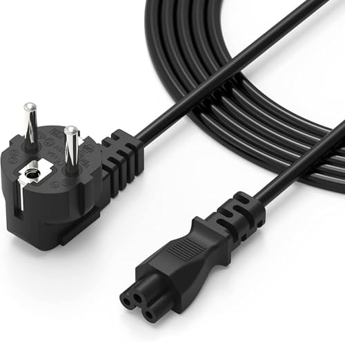 BIUBOTY Netzkabel 3 Polig C5 Stromkabel Kleeblatt Stecker Laptop Netzteilkabel Power Cable Typ F (CEE 7/7) Kabel Stromkabel kompatibel mit HP Acer Dell Sony Lenovo Toshiba Asus Samsung