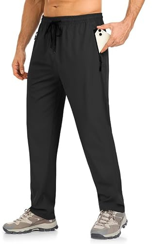 BondiTrekk Jogginghose Herren Reißverschlusstasche Sporthose Lang Sport Hose Trainingshose Laufhose Yogahose Sweatpants Hosen mit Gummizug für Herren（Schwarz，L）
