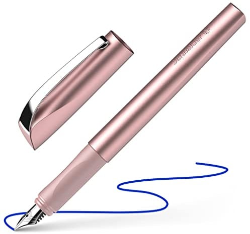 Schneider 168609 Ceod Shiny Füller (Rechts- und Linkshänder, M-Feder, inkl. Tintenpatrone königsblau) powder pink