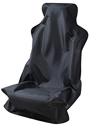 Magca Sitzschoner für Autositze, wasserdicht, Autositzbezüge universal Vordersitzhülle Staubdicht, Gegen Haustier Fell, Schweiß, Schwarz Oxford Cloth,1 Stück