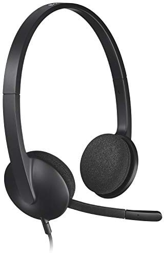 Logitech H340 Kopfhörer mit Mikrofon, Stereo-Headset, Verstellbares Mikrofon mit Rauschunterdrückung, Schwenkbare Ohrpolster, USB-Anschluss, 1.8m Kabel, PC/Mac/Laptop - Schwarz