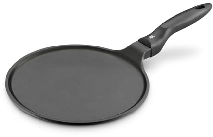 WMF Devil Crepe Pfanne Induktion 27 cm, Crepes Pfanne, Pfannkuchenpfanne mit Teigverteiler und Holzschaufel, Aluguss beschichtet