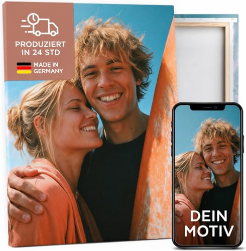 Foto auf Leinwand personalisiert, Made in Germany, 20x30 cm | Handgefertigt in 24h, UV-Pigmenttinte, strukturierte Künstlerleinwand, extra dicker 2,5 cm Keilrahmen, aufhängefertig