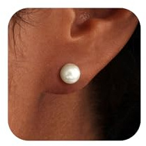 ZNBOH Perlenohrringe Sterling Silber 925 Damen Weiße Perlen Ohrringe 6/8/10mm Echt Süßwasserperlen Ohrstecker Gold Wasserfest Hypoallergen Zirkonia Ohrringe Stecker Braut Hochzeit Geschenk Frauen