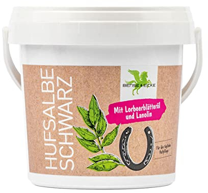 Bense & Eicke Hufsalbe schwarz, 500 ml, mit Lorbeerblätteröl, reguliert den Feuchtigkeitshaushalt, pflegt Hufwand und Kronrand, unterstützt Hornstabilität, ergiebig, Made in Germany