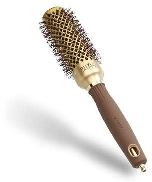 Olivia Garden Expert Blowout Shine - Gold & Brown - 35 - Keramikbeschichtete Rundbürste für geschmeidiges Ausblasen, krausfreies Haar & strahlenden Glanz