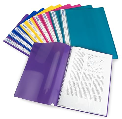 Rapesco 0919 20-Hüllen-Projekt-Sichtbuch, A4, leuchtende Farben, 10 Stück