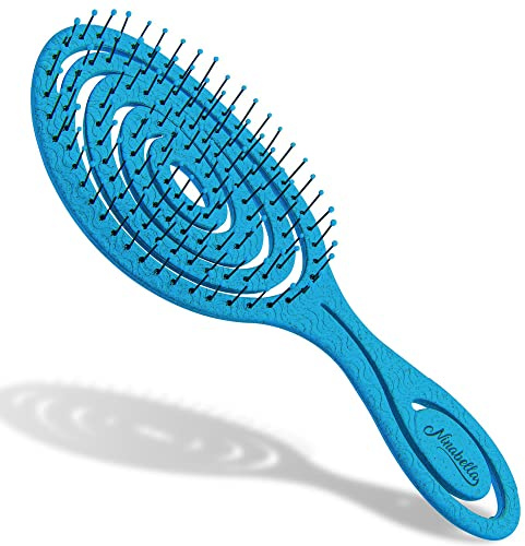 Ninabella Haarbürste ohne Ziepen - Bürste für Damen und Herren - Detangler Bürste auch für Locken & Lange Haare - Entwirrbürste Haarbürsten - Ozean Blau