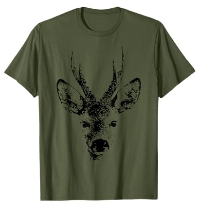 Breu Jagdbekleidung & Jäger Geschenke - Herren T-Shirt, Grün, S, Halbarm, Klassische Passform, Tierdruck, Jagd