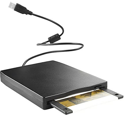 Xystec Diskettenlaufwerk: Externes USB-Disketten-Laufwerk, Slimline, PC (auch Windows 11) & Mac (Externes Diskettenlaufwerk, USB, Disk)