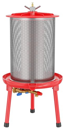 Wiltec Edelstahl Hydropresse mit 20 Liter Korbinhalt, Wasserdruckpresse mit 3 bar zum Pressen von Obst