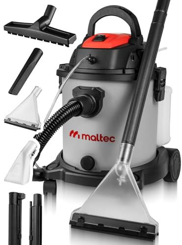 MalTec Waschsauger Nass Trockensauger Polsterreiniger Teppichreiniger MasterWash Gebläse 2200W Grau mit 20 Liter Tank viel Zubehör