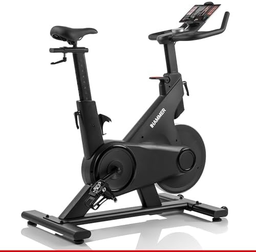 HAMMER Speedbike Speed Race X, Indoor Cycle, 20 kg Schwungmasse, Heimtrainer Fahrrad, Kinomap und Zwift, Hometrainer Fahrrad, Belastbarkeit 130 kg