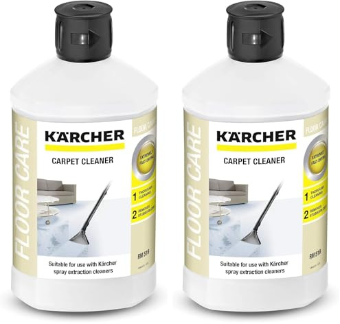 Kärcher Teppichreiniger RM 519, geeignet für die Reinigung von Teppichböden, Polstern, Autositzen etc., 1l Konzentrat ergeben verdünnt 40l Reinigungsmittel (Packung mit 2)