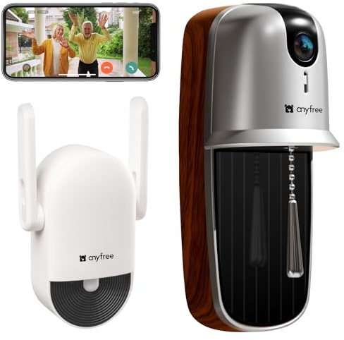 WLAN Türklingel mit Kamera,1080P HDR Video Türklingel Kabellos mit Chime,2,4/5GHz WLAN,Batterie-und solarbetrieben,PIR Personenerkennung, Nachtsicht,2-Wege-Audio,180-Tage Akku Funkklingel mit Kamera