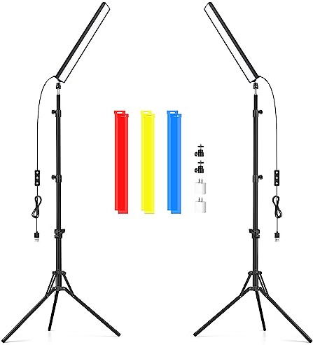 Obeamiu 5600K USB Photography Lighting Stick Kit mit verstellbarem Stativ, dimmbare LED-Videoleuchte, tragbare Studioleuchte für Live-Übertragung/Fotografie
