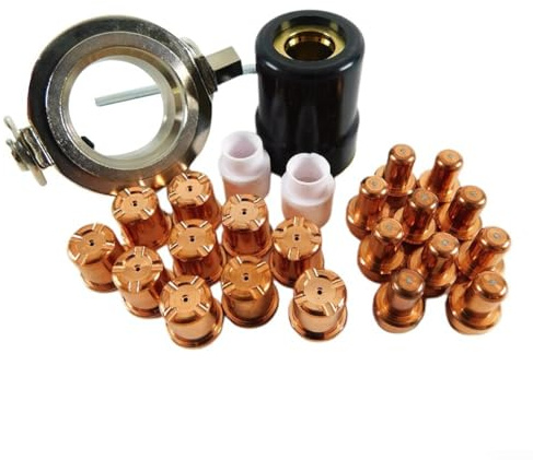 Plasmabrenner Verbrauchsmaterialien-Set, 24-teilig, LT50 Plasmaschneider, Verbrauchsmaterialien und Schneidführung, CB50, CB70, Ersatzteilzubehör