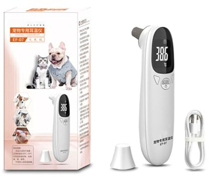 Hundeohr Temperaturmonitor, Berührungsloses Haustier Thermometer Digitales Veterinärthermometer Mit LED-Display Für Hunde Katzen, Ohrthermometer Für Hunde Oder Andere Tiere, Schnelle Und Genaue