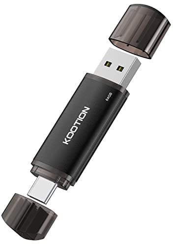 KOOTION USB Stick 64GB, USB C Stick OTG 2.0 Speicherstick 2-in-1 USB 64G Flash Laufwerk Type C Flash Drive 64 Gbyte für PC/Laptop/Notebook, Typ-C Smartphone