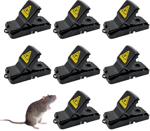 Nutabevr 8 Stück Mausefalle, Wiederverwendbare Clip Rattenfalle, Hochempfindliche Schnallen Struktur, Schlagfalle, Mouse Trap für Küchen, Gärten, Lagerhallen, Keller und mehr