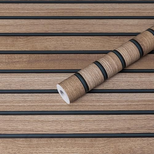 Hode Selbstklebende Tapete Holzoptik Braun 44X300cm, Klebefolie Holzoptik für Möbel Dunkelgrün, Möbelfolie Selbstklebend, Folie für Möbel Schlafzimmer Wohnzimmer Wand