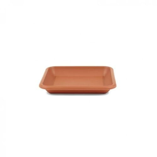 ReWu Blumentopfuntersetzer Untersetzer Pflanztopfuntersetzer aus Kunststoff Untertopf Frostsicher UV-Beständig Wasserfest Eckig - Terrakotta 41 x 41 cm