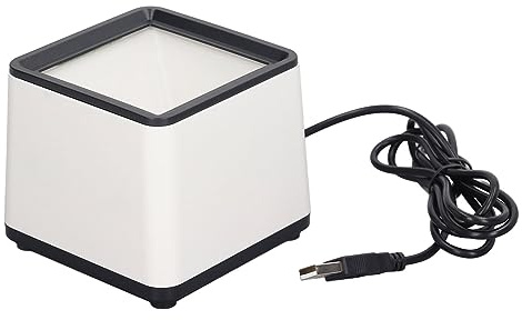 Freihändiger 2D QR Desktop Barcode-Scanner, Omnidirektionaler Automatischer Barcode Leser mit Sprachansage, USB Barcode Leser mit Kabelgebundener Erkennung für den Einzelhandel